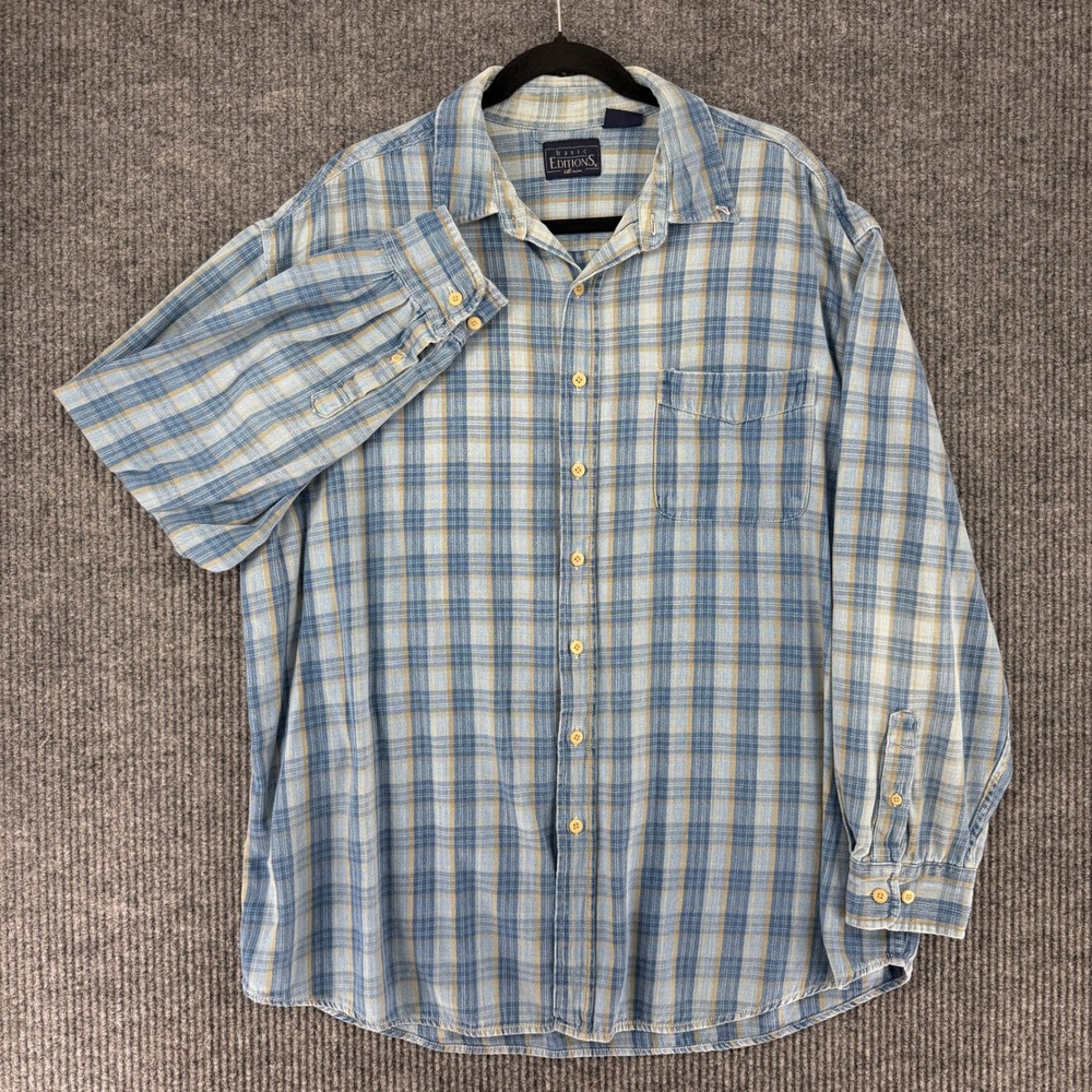 Vintage Basic Editions Tall Man long sleeve flannel shirt plaid shirt jacket XLT